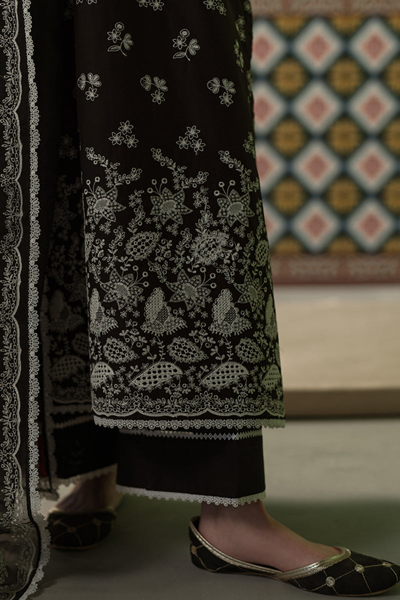 DUSKY SABLE-3 PIECE CHIKANKARI SUIT