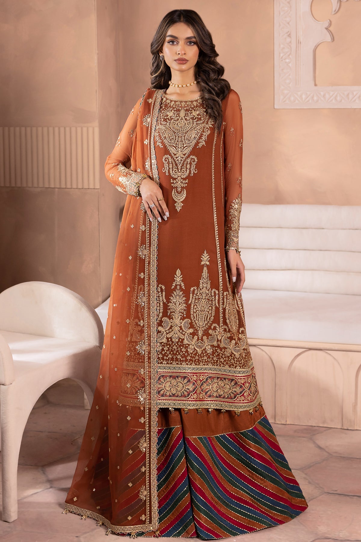 EMBROIDERED CHIFFON UC-3040