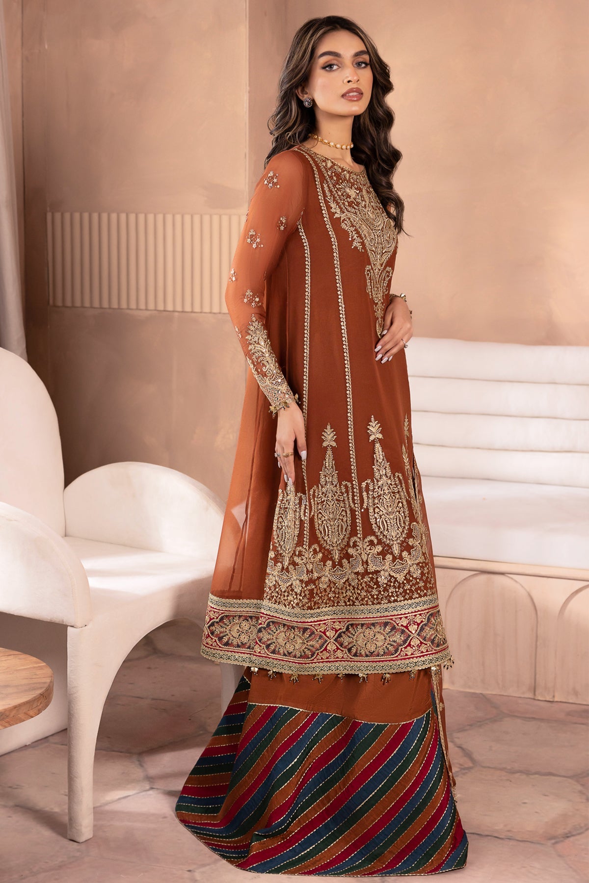 EMBROIDERED CHIFFON UC-3040