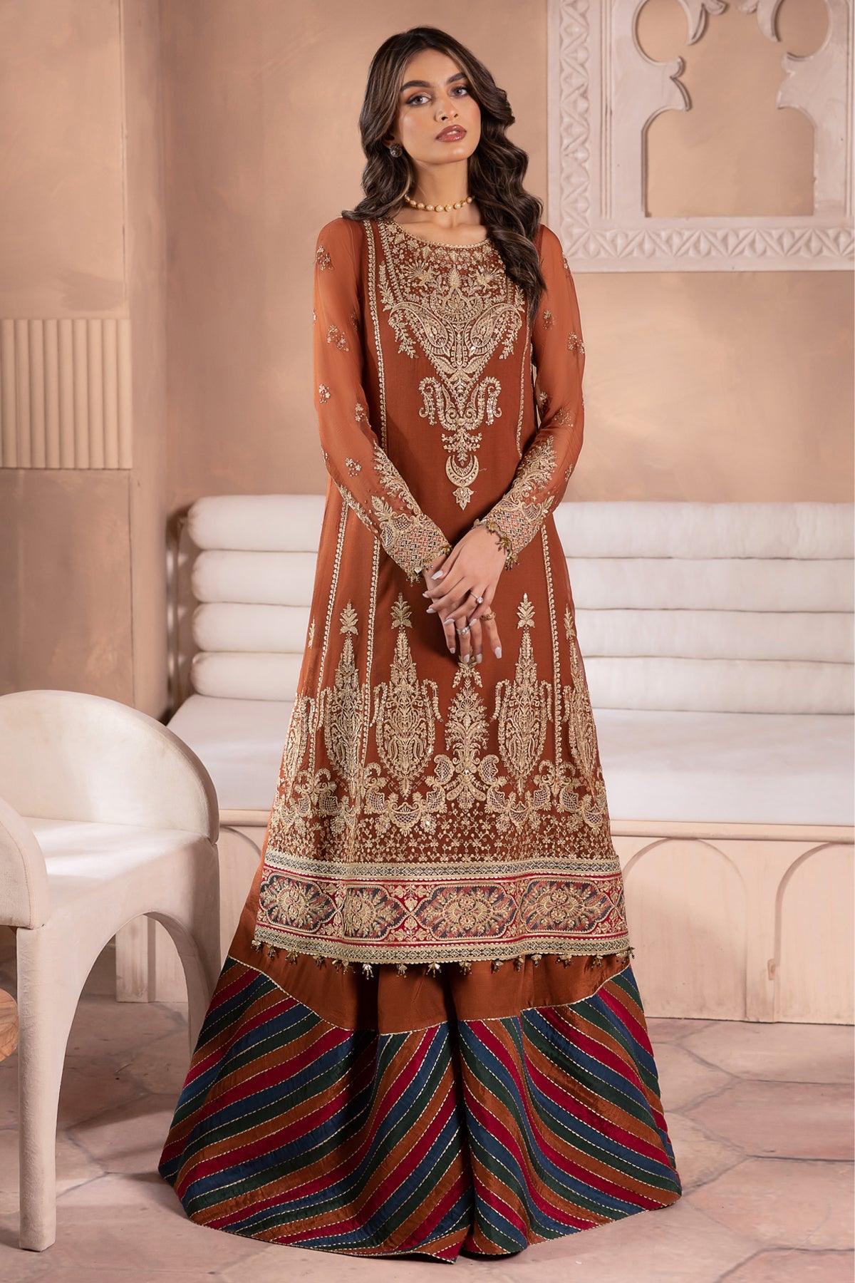 EMBROIDERED CHIFFON UC-3040