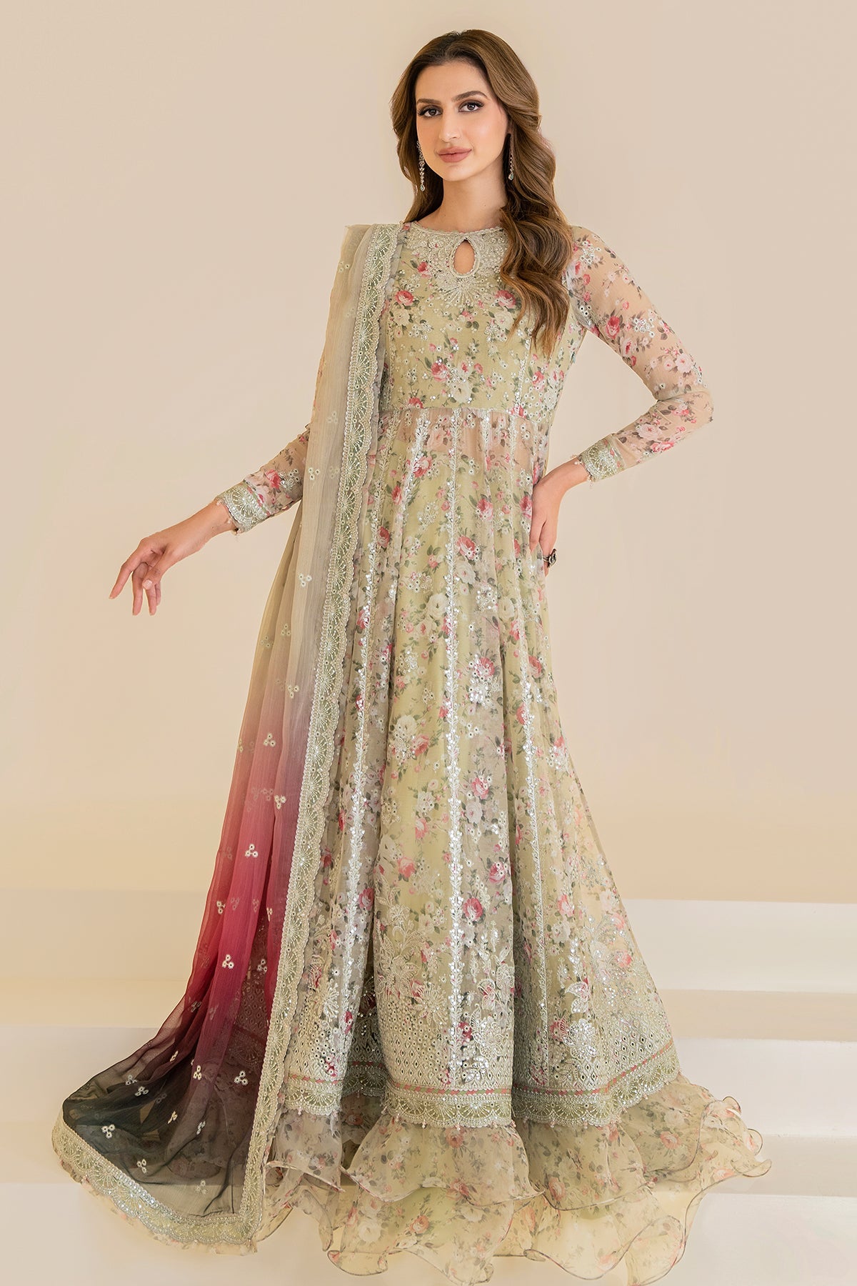 EMBROIDERED CHIFFON UC-3048