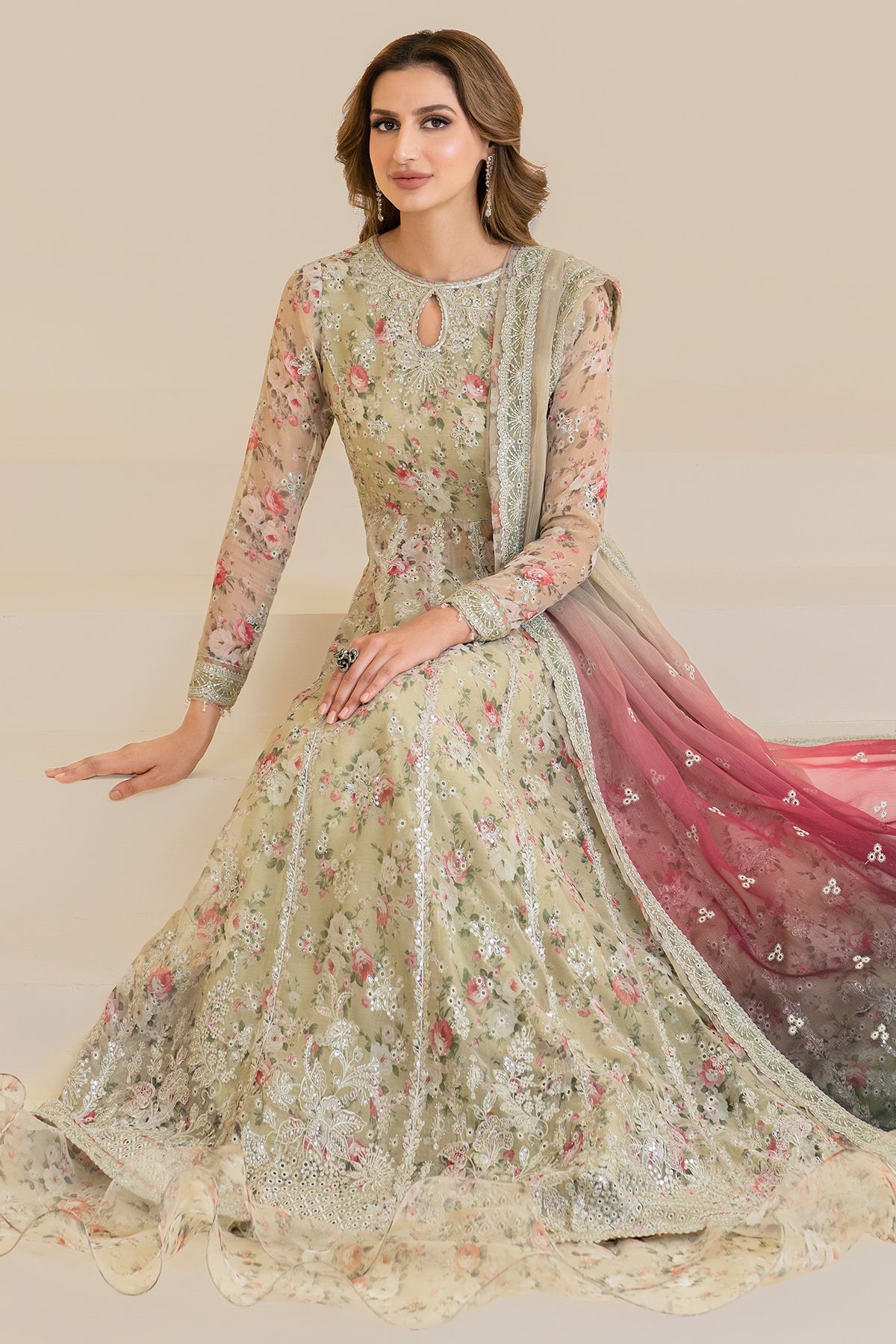 EMBROIDERED CHIFFON UC-3048