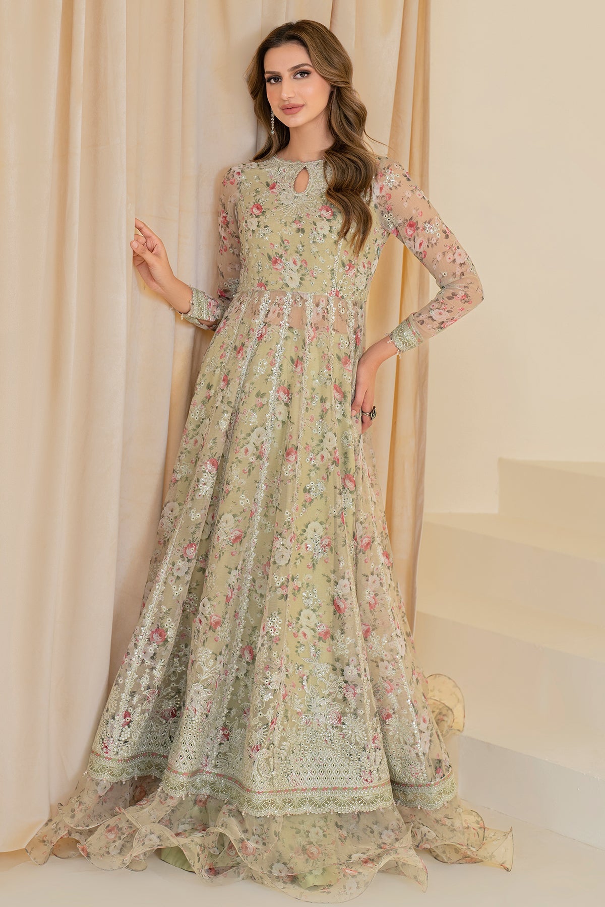 EMBROIDERED CHIFFON UC-3048