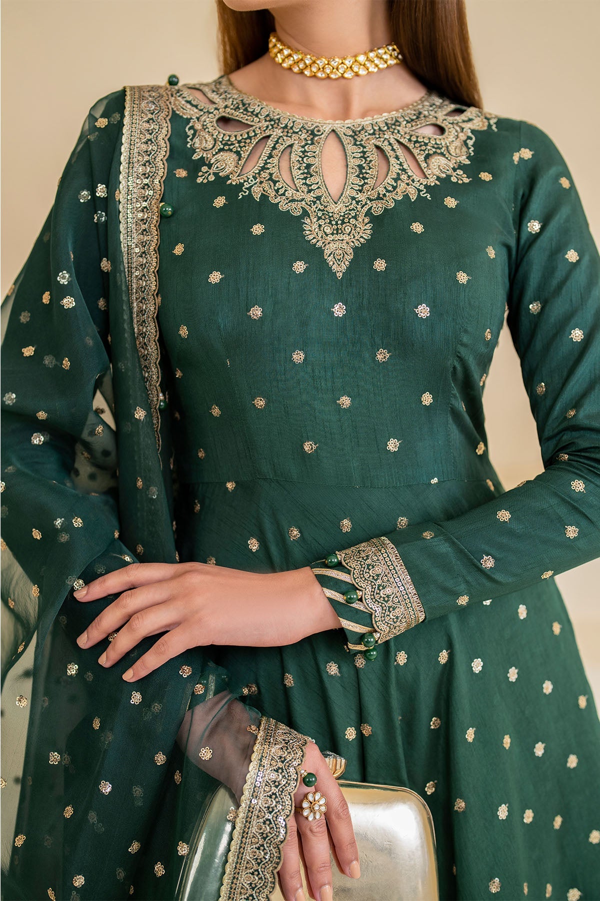 EMBROIDERED Raw Silk UR-7021