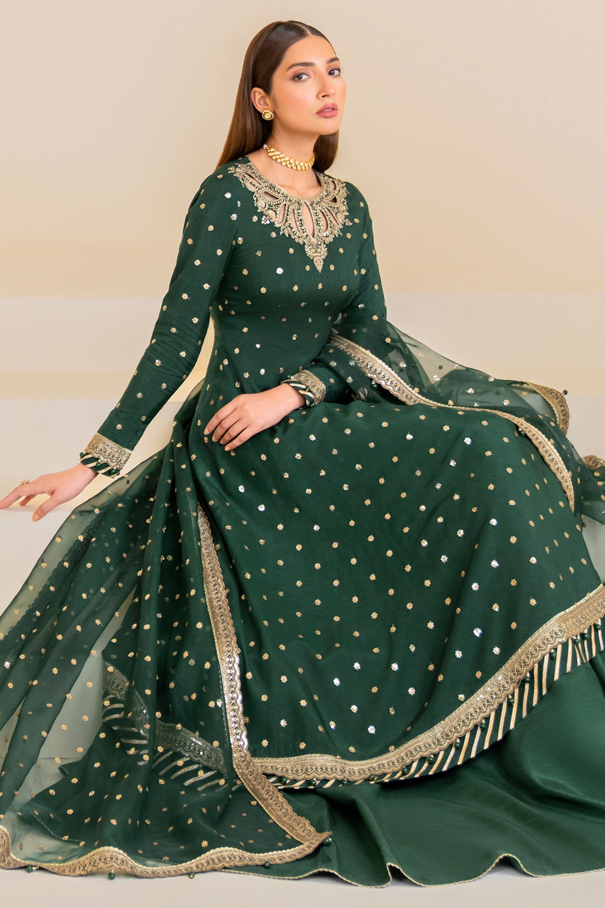 EMBROIDERED Raw Silk UR-7021